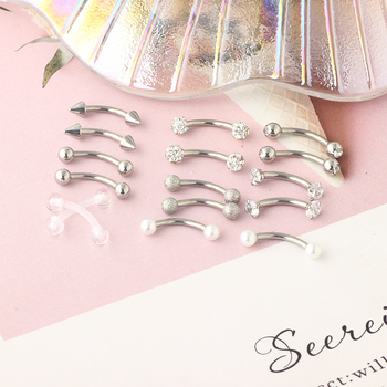 Пирсинг за вежди от неръждаема стомана, електропокритие, унисекс стил Crown, 18K чистота