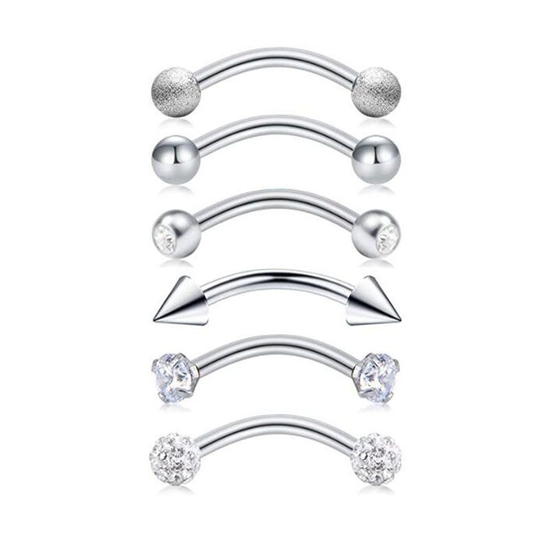 Пирсинг за вежди от неръждаема стомана, електропокритие, унисекс стил Crown, 18K чистота