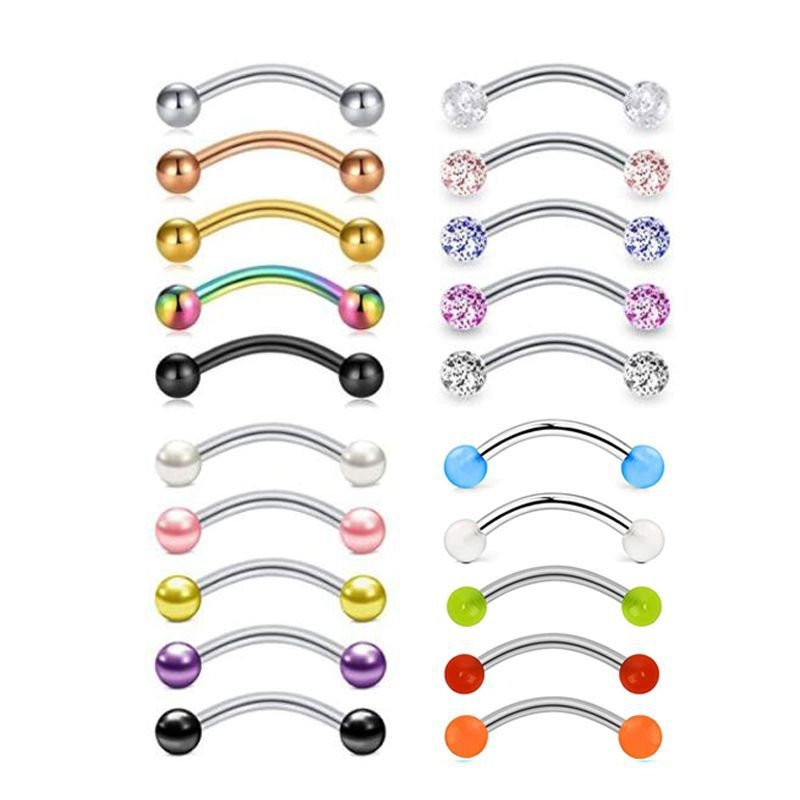 Пирсинг за вежди от неръждаема стомана, електропокритие, унисекс стил Crown, 18K чистота