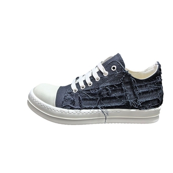 Adidași casual din pânză, talie joasă, închidere laterală cu fermoar, respirabili, branț din piele de vițel prim-strat