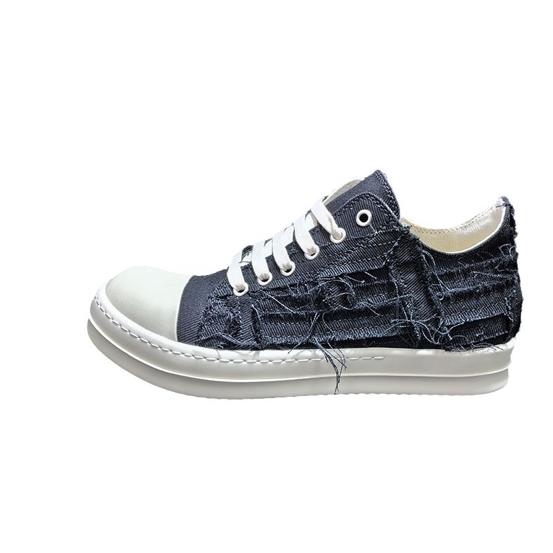 Adidași casual din pânză, talie joasă, închidere laterală cu fermoar, respirabili, branț din piele de vițel prim-strat