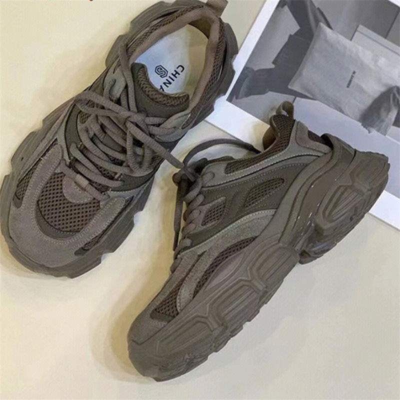 Pantofi sport bărbați Dad Shoes, inspirați de Little Monster, cu talpă groasă, partea superioară din piele sintetică, închidere cu șireturi, ușori și calzi