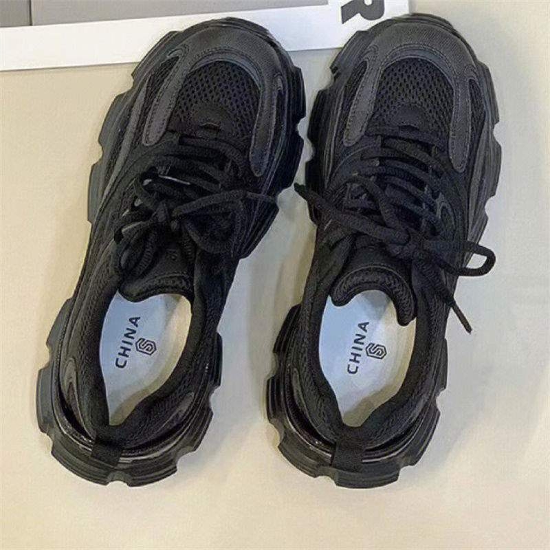 Pantofi sport bărbați Dad Shoes, inspirați de Little Monster, cu talpă groasă, partea superioară din piele sintetică, închidere cu șireturi, ușori și calzi