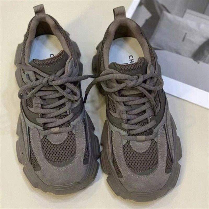 Pantofi sport bărbați Dad Shoes, inspirați de Little Monster, cu talpă groasă, partea superioară din piele sintetică, închidere cu șireturi, ușori și calzi