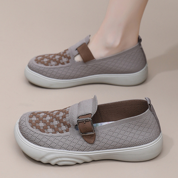 Damske casual tenisice s pletenim gornjim dijelom, bez vezanja, niski potpetica 1–3 cm, PVC potplat, tekstilna uloška