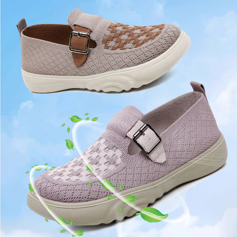 Damske casual tenisice s pletenim gornjim dijelom, bez vezanja, niski potpetica 1–3 cm, PVC potplat, tekstilna uloška