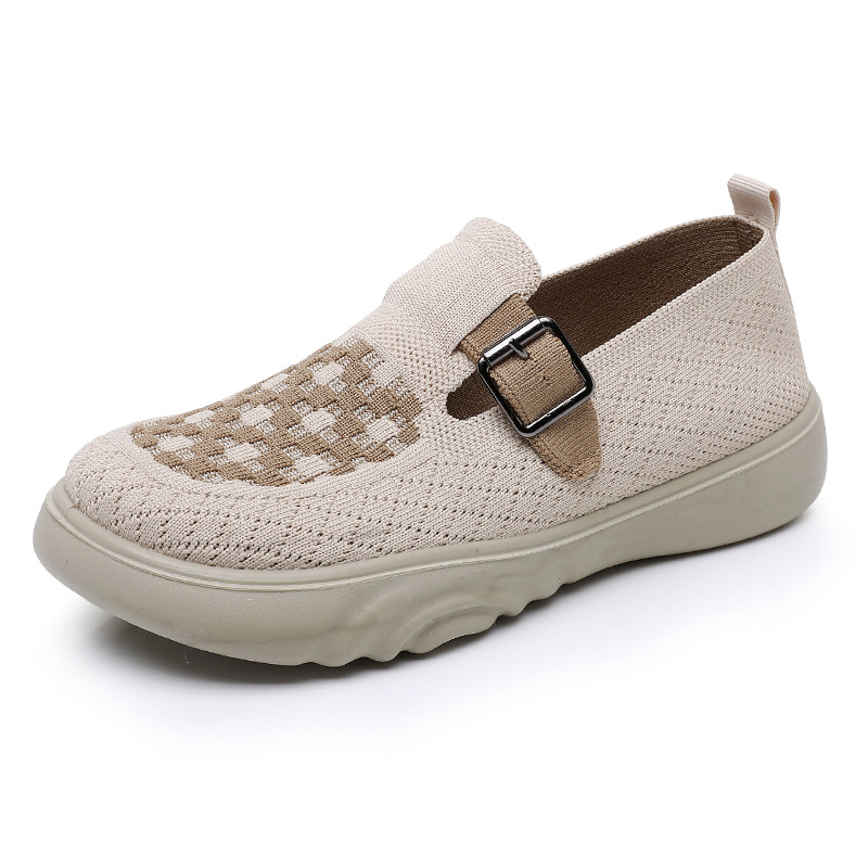 Damske casual tenisice s pletenim gornjim dijelom, bez vezanja, niski potpetica 1–3 cm, PVC potplat, tekstilna uloška