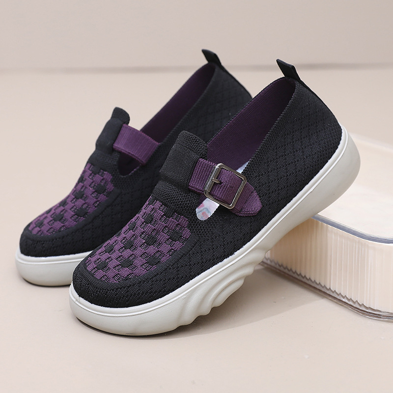 Damske casual tenisice s pletenim gornjim dijelom, bez vezanja, niski potpetica 1–3 cm, PVC potplat, tekstilna uloška