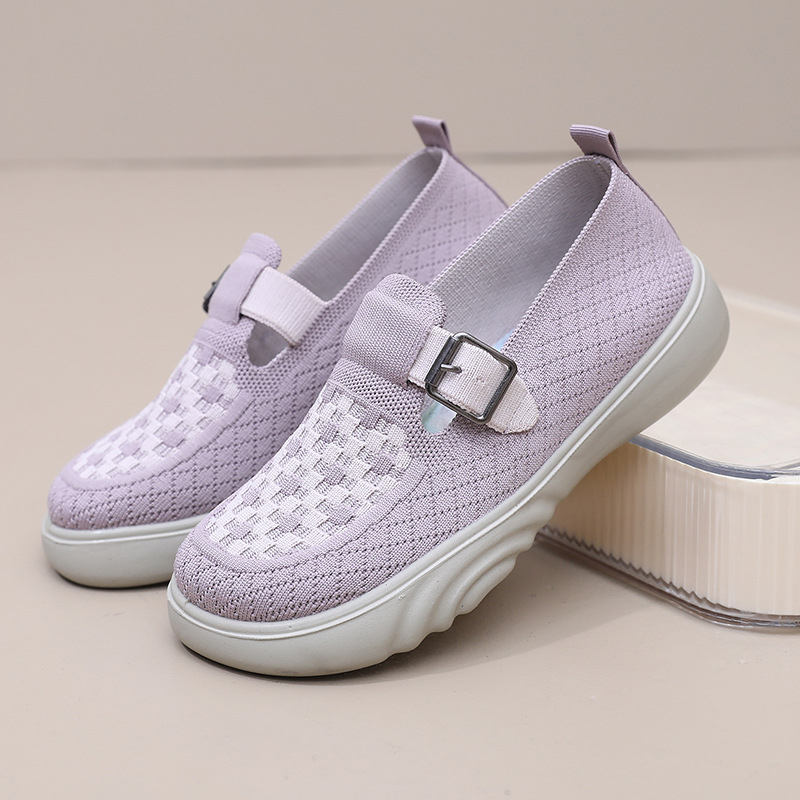 Damske casual tenisice s pletenim gornjim dijelom, bez vezanja, niski potpetica 1–3 cm, PVC potplat, tekstilna uloška