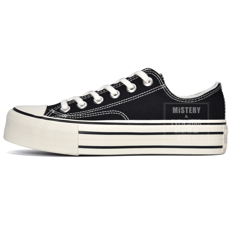 Sieviešu auduma kurpes ar bieza zole, Korejas versija, augstuma palielināšanas dizains, zems augšdaļa, vulkanizēta gumijas zole