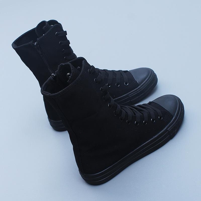 Sieviešu auduma kedas ar sānu rāvējslēdzēju, augstuma palielinošā iekšējā zolīte, gumijas zole