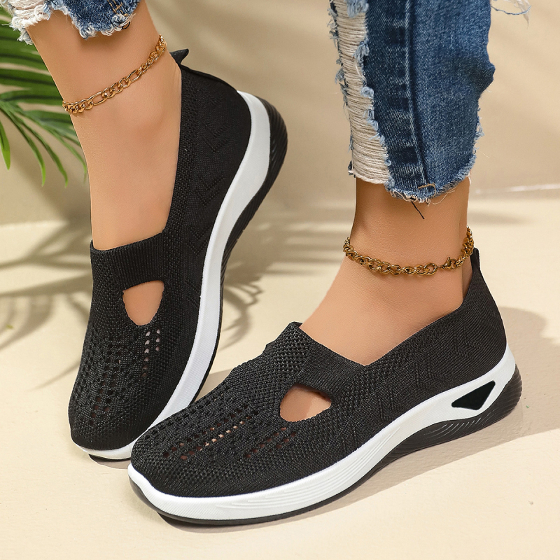 Ženske mrežaste slip-on tenisice, prozračni gornji dio, PVC đon, niski potpetica 1–3 cm
