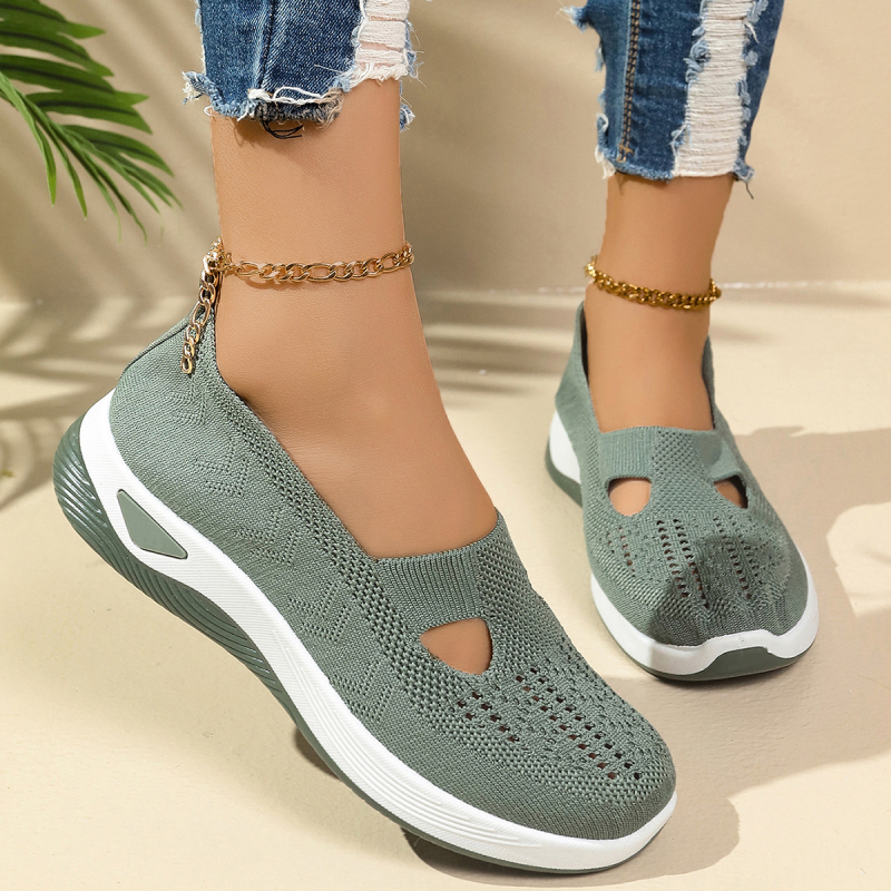 Ženske mrežaste slip-on tenisice, prozračni gornji dio, PVC đon, niski potpetica 1–3 cm