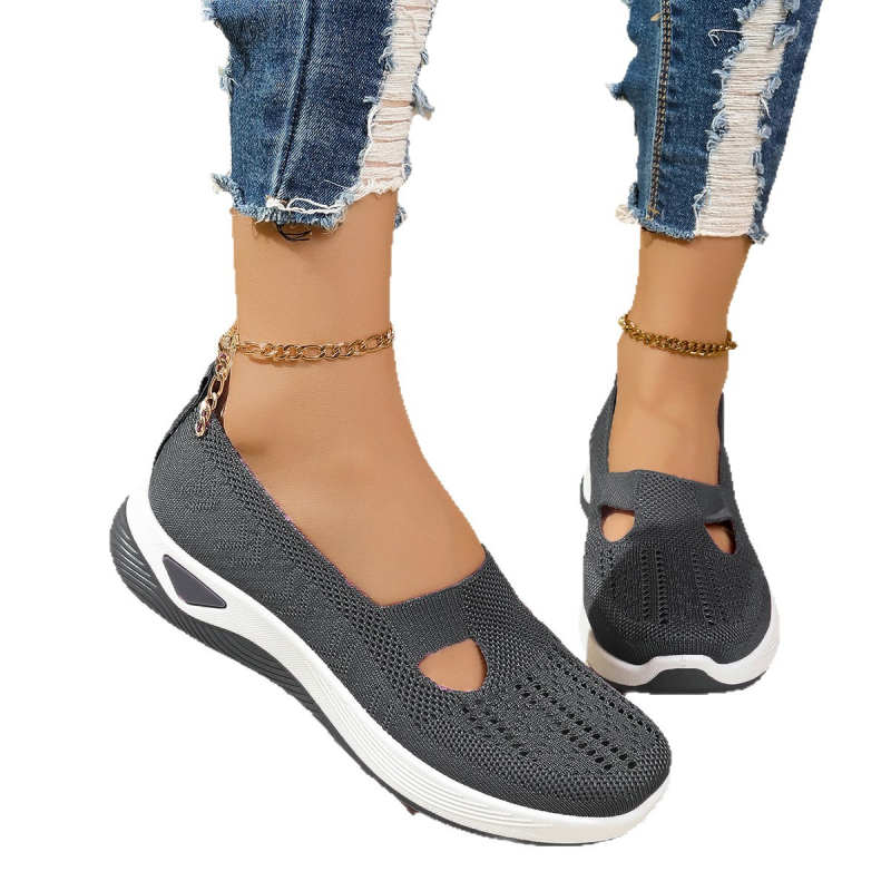 Ženske mrežaste slip-on tenisice, prozračni gornji dio, PVC đon, niski potpetica 1–3 cm