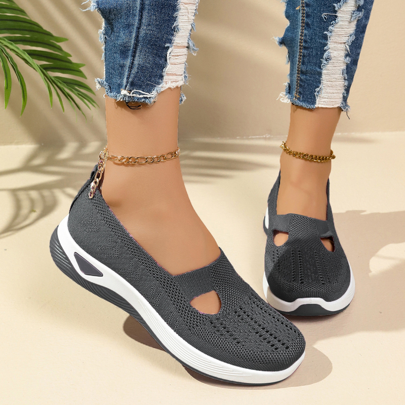 Ženske mrežaste slip-on tenisice, prozračni gornji dio, PVC đon, niski potpetica 1–3 cm