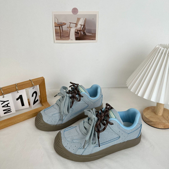 Sieviešu audekla kurpes, Korejas Harajuku stils, zems augšdaļa, šņorēšana, augšdaļa: mākslīgā PU, zole: gumija, iekšējā sieta oderējums, pavasaris 2024