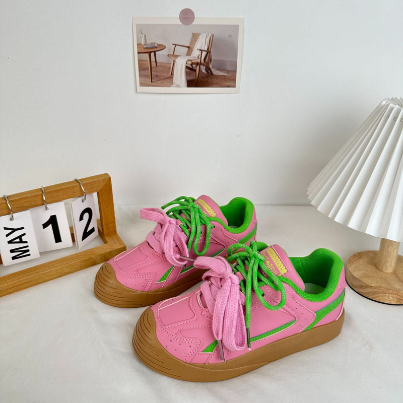 Sieviešu audekla kurpes, Korejas Harajuku stils, zems augšdaļa, šņorēšana, augšdaļa: mākslīgā PU, zole: gumija, iekšējā sieta oderējums, pavasaris 2024