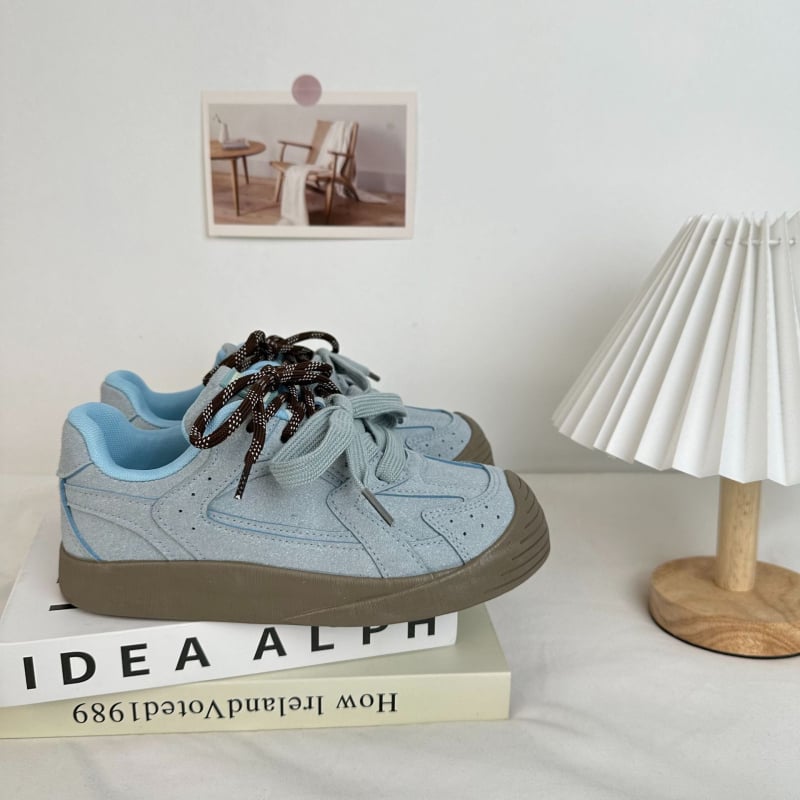 Sieviešu audekla kurpes, Korejas Harajuku stils, zems augšdaļa, šņorēšana, augšdaļa: mākslīgā PU, zole: gumija, iekšējā sieta oderējums, pavasaris 2024