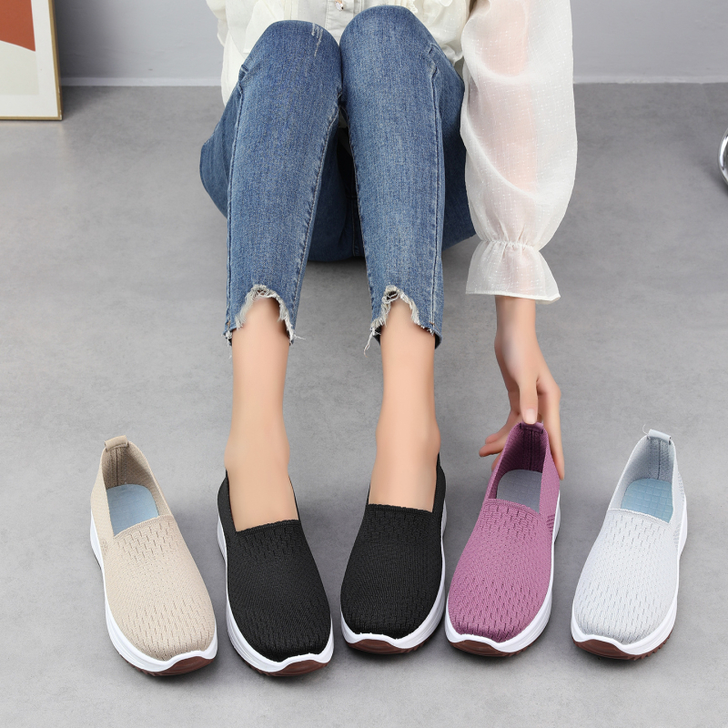 Ženske platforme cipele od mreže, slip-on dizajn, platforma, visina pete 3–5 cm, EVA uložak