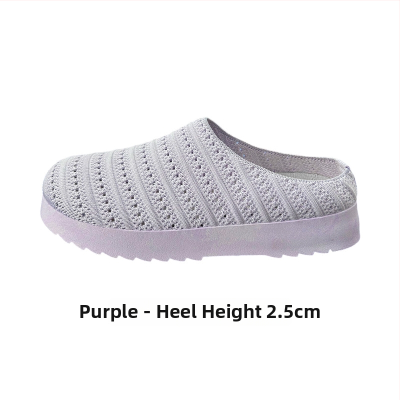 Birkenstock stiliaus megzti moteriški batai, žemas viršus, apvali nosis, PU pada, tekstilinė įdėklas