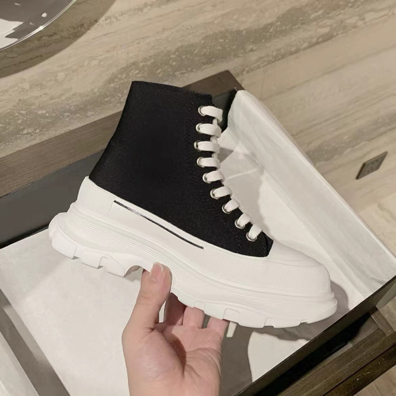 Platformske tenisice od platna s visokim potplatom, 3–5 cm, okrugli vrh, unisex, podstava od ovčje kože
