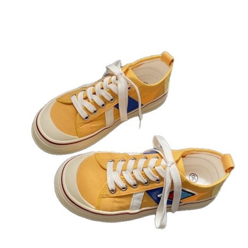 Дамски платнени обувки за лято с нисък връх, връзки отпред, дишаща вулканизирана подметка