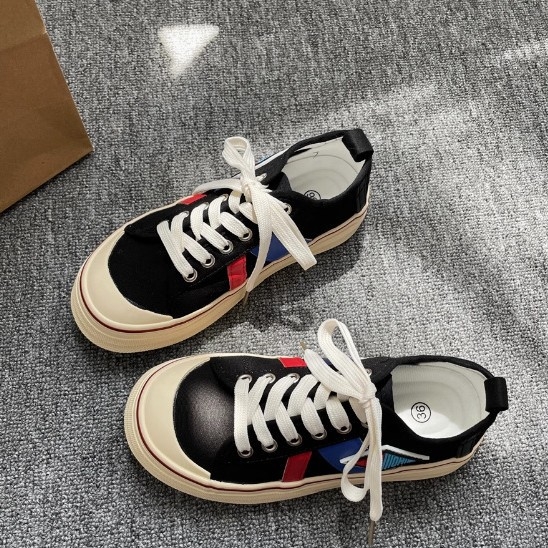 Дамски платнени обувки за лято с нисък връх, връзки отпред, дишаща вулканизирана подметка