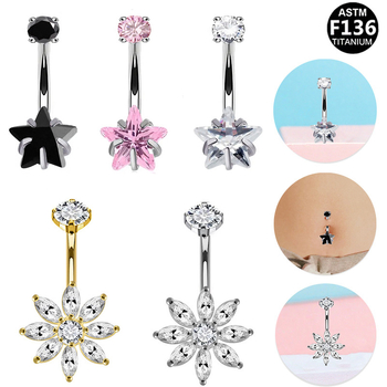 Пъпна халка от титанова сплав, сърцевидна форма, вътрешна резба, цирконова вставка, прост унисекс дизайн