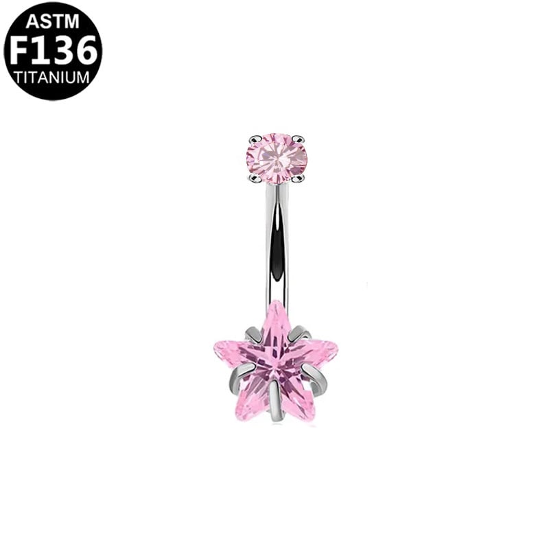 Пъпна халка от титанова сплав, сърцевидна форма, вътрешна резба, цирконова вставка, прост унисекс дизайн