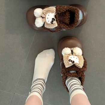 Снежни ботуши за жени - висок връх, EVA горна част, дебела подметка, подплата от изкуствен къс пух, 3–5 см ток, зима 2025