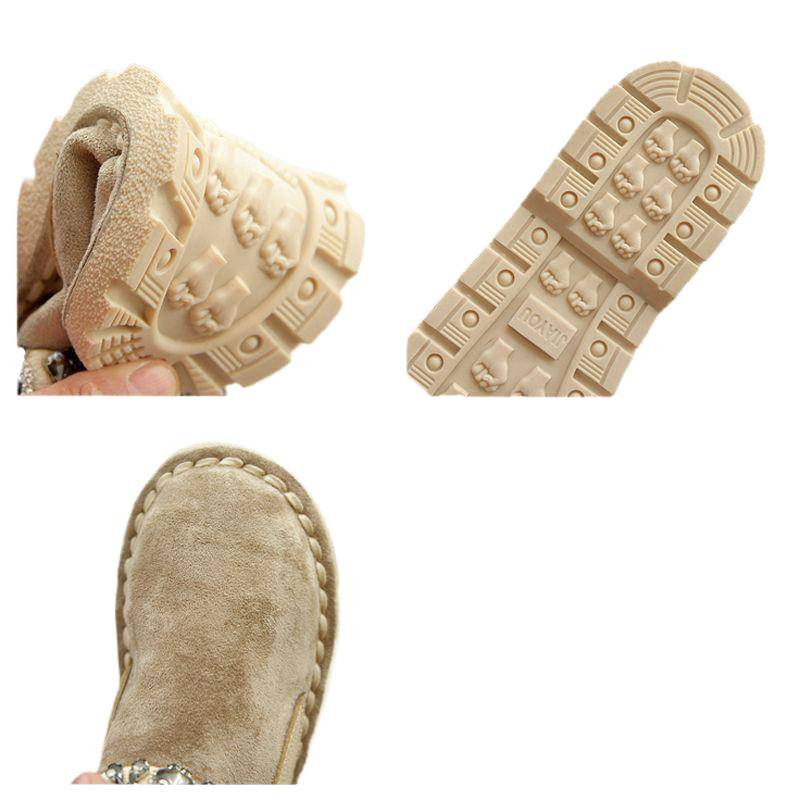 Дамски къси ботуши от замш, стил гора, плосък ток, гумена подметка, нос с форма на рибешка уста