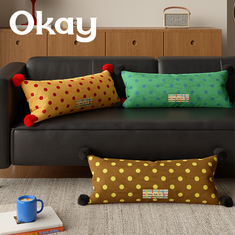 2026 Retro dugački jastuk s točkama za dnevni boravak, univerzalni dekorativni jastuk za atmosferu, lumbalni jastuk, jastuk za leđa, jastuk za odmor, auto jastuk