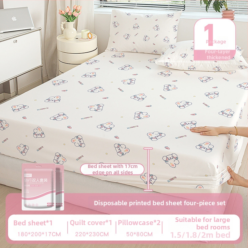 Vienkartinis lovos užvalkalas ir pagalvių užvalkalai – 4 dalių viešbučio rinkinys, Ke wanhong, neverpiamas audinys, 100 vnt