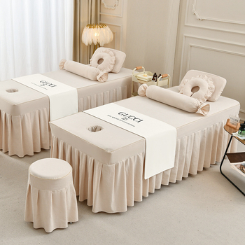 Navlaka za krevet u kozmetičkom salonu — Četiri sezone, univerzalni terapeutski masažni list s posteljom suknjom, stil princeze; Materijal: kemijska vlakna; Pletenje: twill; Otisak i bojanje: reaktivno otiskivanje