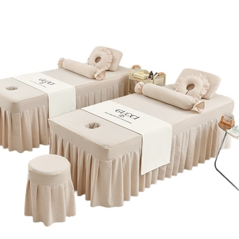 Navlaka za krevet u kozmetičkom salonu — Četiri sezone, univerzalni terapeutski masažni list s posteljom suknjom, stil princeze; Materijal: kemijska vlakna; Pletenje: twill; Otisak i bojanje: reaktivno otiskivanje