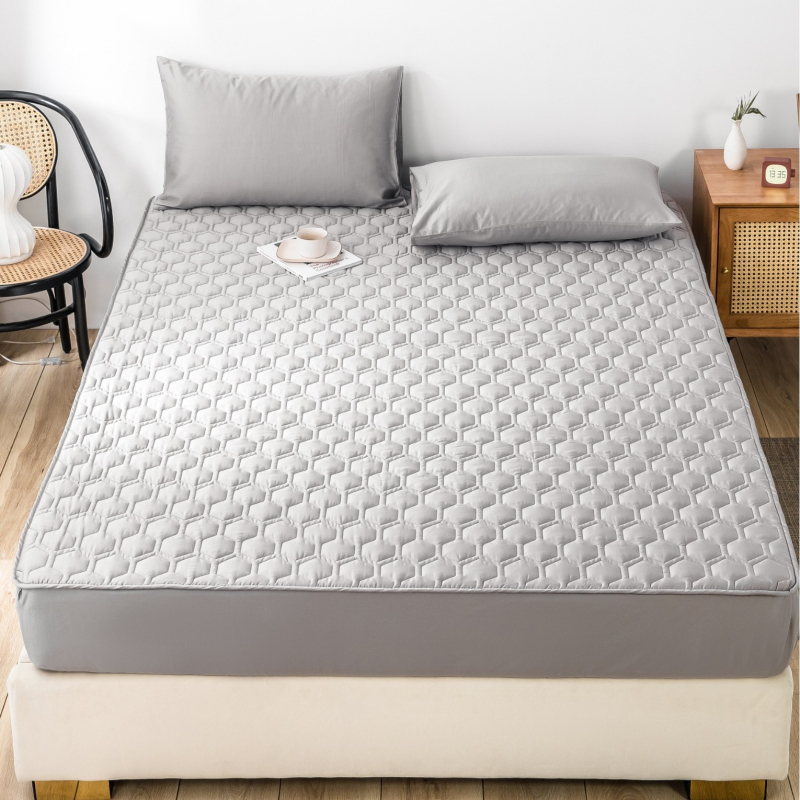 Jednobojna prilagodljiva plahnja za madrac od dugovlaknastog pamuka 60s, satenska tkanina, za krevet 1,8 m (150x200–220 cm), sve sezone