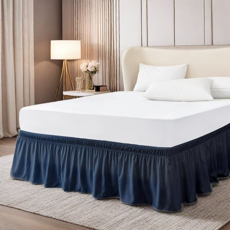 Ágytakaró szoknya gumiszalaggal, csúszásmentes dizájn, bolyhosított szövet, reaktív festés, vegyi rost, európai és amerikai stílus
