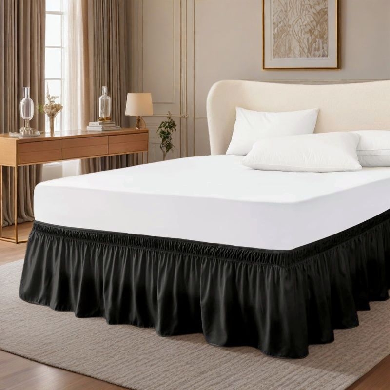 Ágytakaró szoknya gumiszalaggal, csúszásmentes dizájn, bolyhosított szövet, reaktív festés, vegyi rost, európai és amerikai stílus
