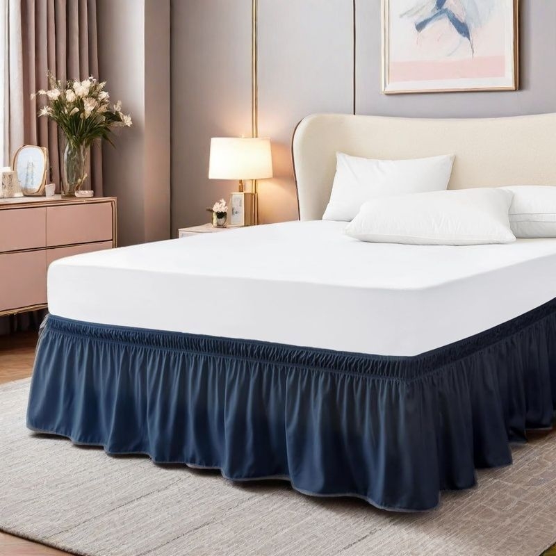 Ágytakaró szoknya gumiszalaggal, csúszásmentes dizájn, bolyhosított szövet, reaktív festés, vegyi rost, európai és amerikai stílus