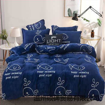 Polüesteri voodipesu kate korallo fleece'iga, prantsuse stiil, reaktiivne trükkimine, kaal 1500–2000 g