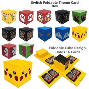 Nintendo Switch spēļu karšu uzglabāšanas kārba, salokāma no ABS, injekcijas formēts, 16 karšu ietilpība, svars 110 g