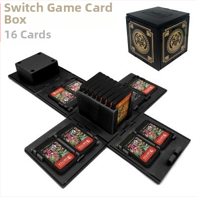 Nintendo Switch spēļu karšu uzglabāšanas kārba, salokāma no ABS, injekcijas formēts, 16 karšu ietilpība, svars 110 g