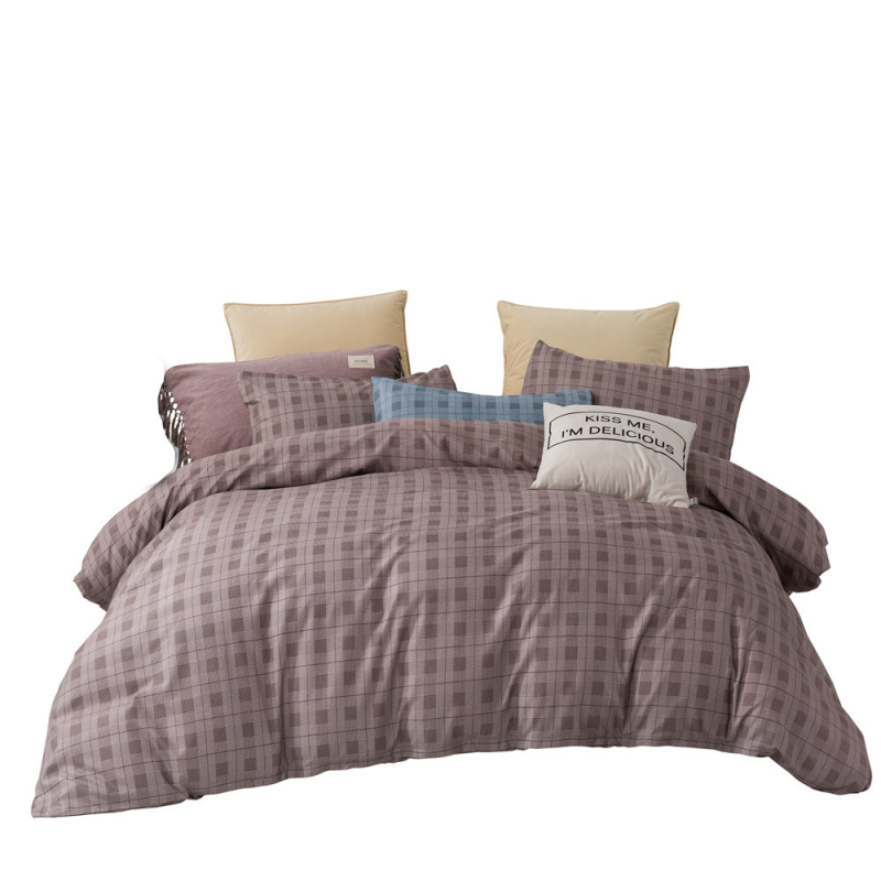 Kolmemeosaline voodipesu komplekt: katte ja kaks padjapüür, polüester, reaktiivne värvimine, lihvitud kude, kaasaegne minimalistlik stiil