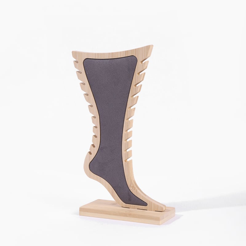 Стойка за бижута с бамбук и коноп, квадратна, едноетажна, луксозна, лято 2024