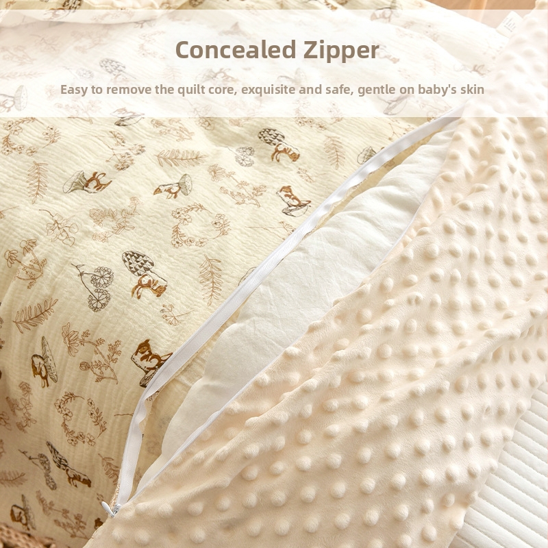 Lastele mõeldud tekikoti katte taimedest ja loomadest motiividega, 100% puuvill, reaktiivne trükk 40s kangas