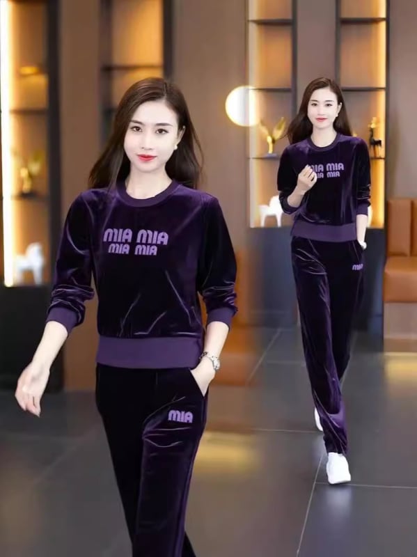 Női kétrészes sportos szett nadrággal, őszi 2024, poliészter 70–80% fő anyag, hosszú ujjú, vasalásmentes