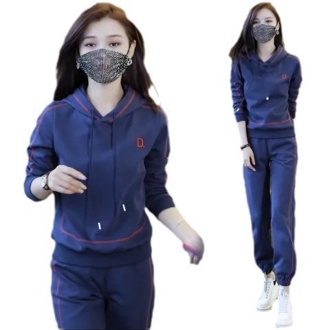 Két darabos női sportos szett – poliészter 90–95%, spandex <30%, hosszú ujjú, 2023 ősz, városi stílus