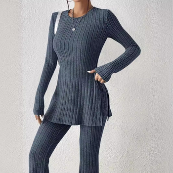 Leisure dvodjelni set, dugi rukav, bez glačanja, Spandex-acetat-poliester smjesa, japansko-korejski stil, jesen 2023