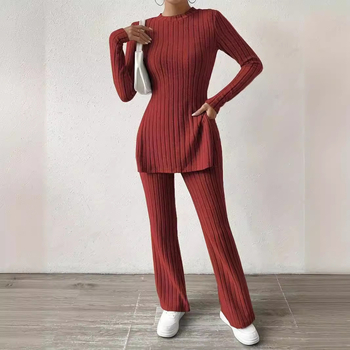 Leisure dvodjelni set, dugi rukav, bez glačanja, Spandex-acetat-poliester smjesa, japansko-korejski stil, jesen 2023