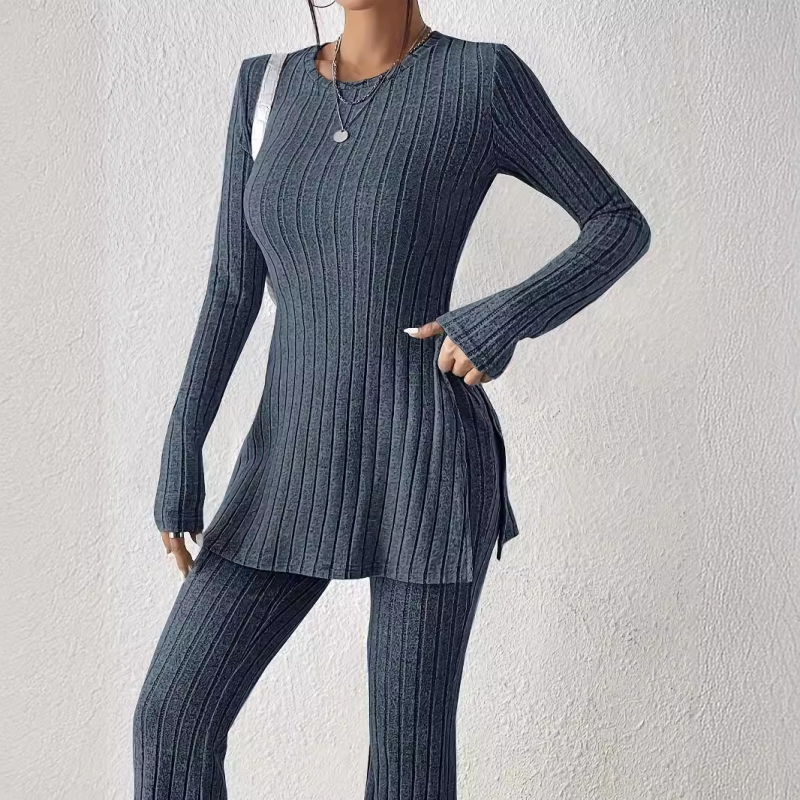 Leisure dvodjelni set, dugi rukav, bez glačanja, Spandex-acetat-poliester smjesa, japansko-korejski stil, jesen 2023